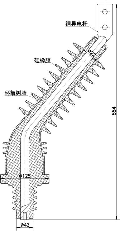 FLW34（SF6）-24KV 直彎套管