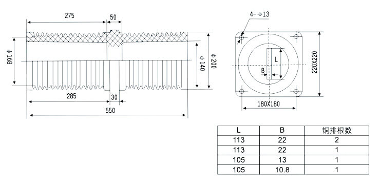 35KV Φ200×550 穿墻套管