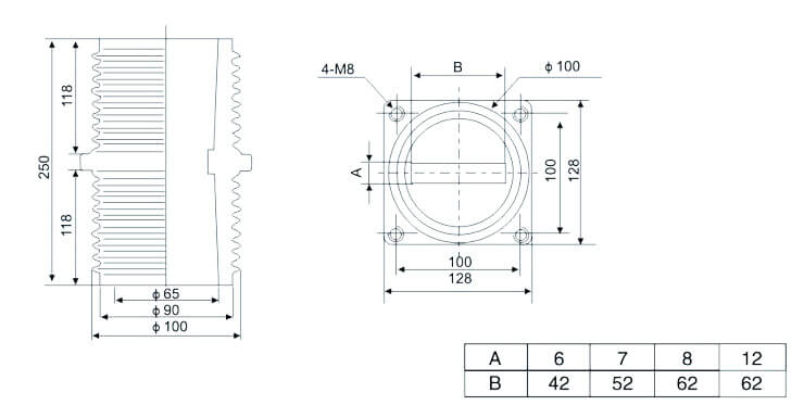 10KV Φ100×250 穿墻套管