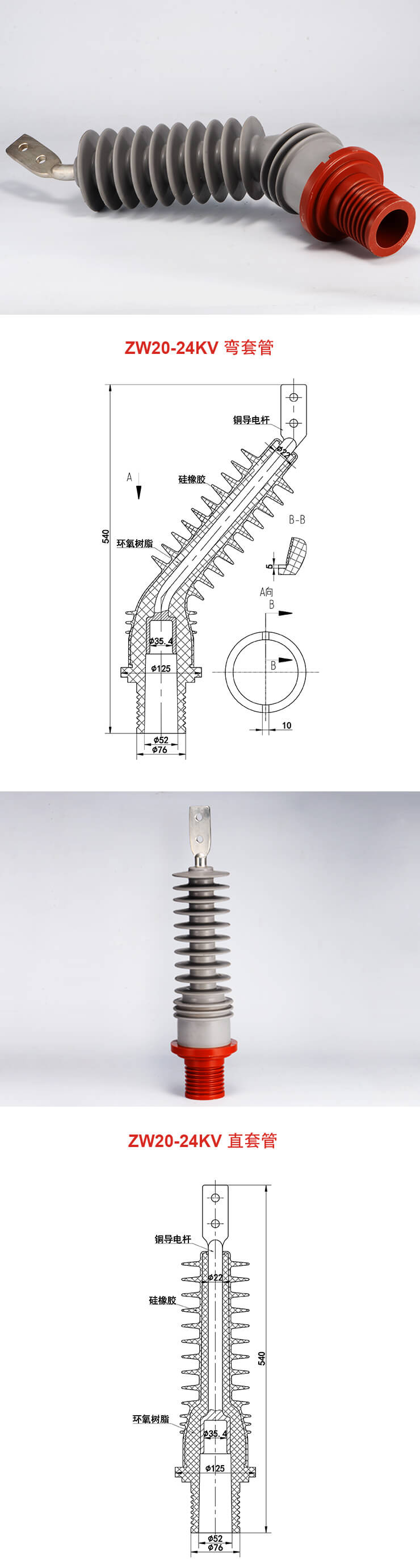 ZW20-24KV 直、彎套管